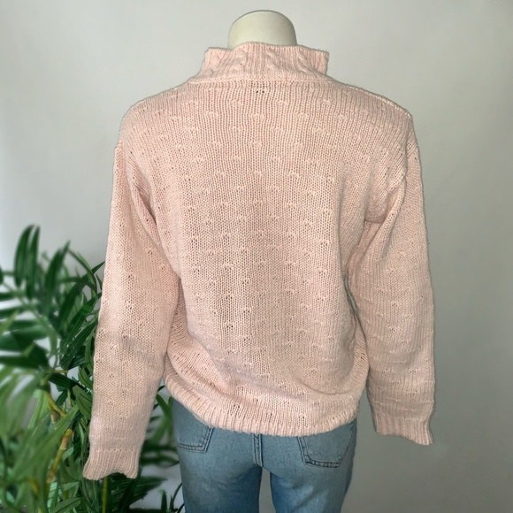 v i n t a g e :: Chunky Pastel Fisherman Aran Cable Knit Sweater - Picture 5 of 14